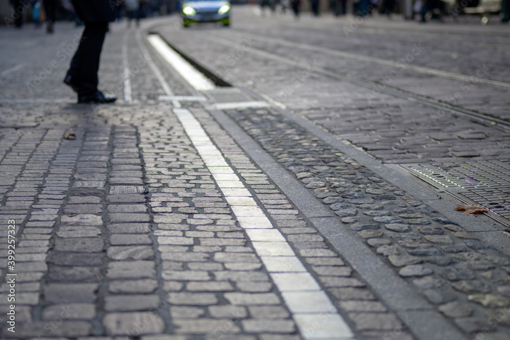 Pavement of the street of Freiburg, Germany