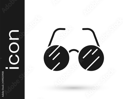Black Eyeglasses icon isolated on white background. Vector.