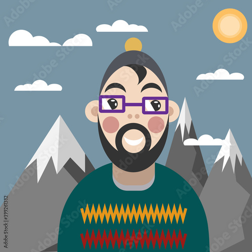 Man in the mountains