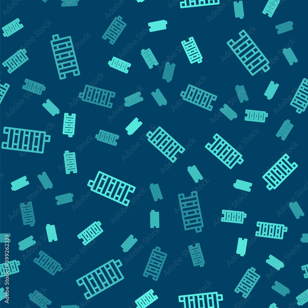 Green line Mahjong pieces icon isolated seamless pattern on blue background. Chinese mahjong red dragon game emoji. Vector. Green line Mahjong pieces icon isolated seamless pattern on blue background. Chinese mahjong red dragon game emoji. Vector.