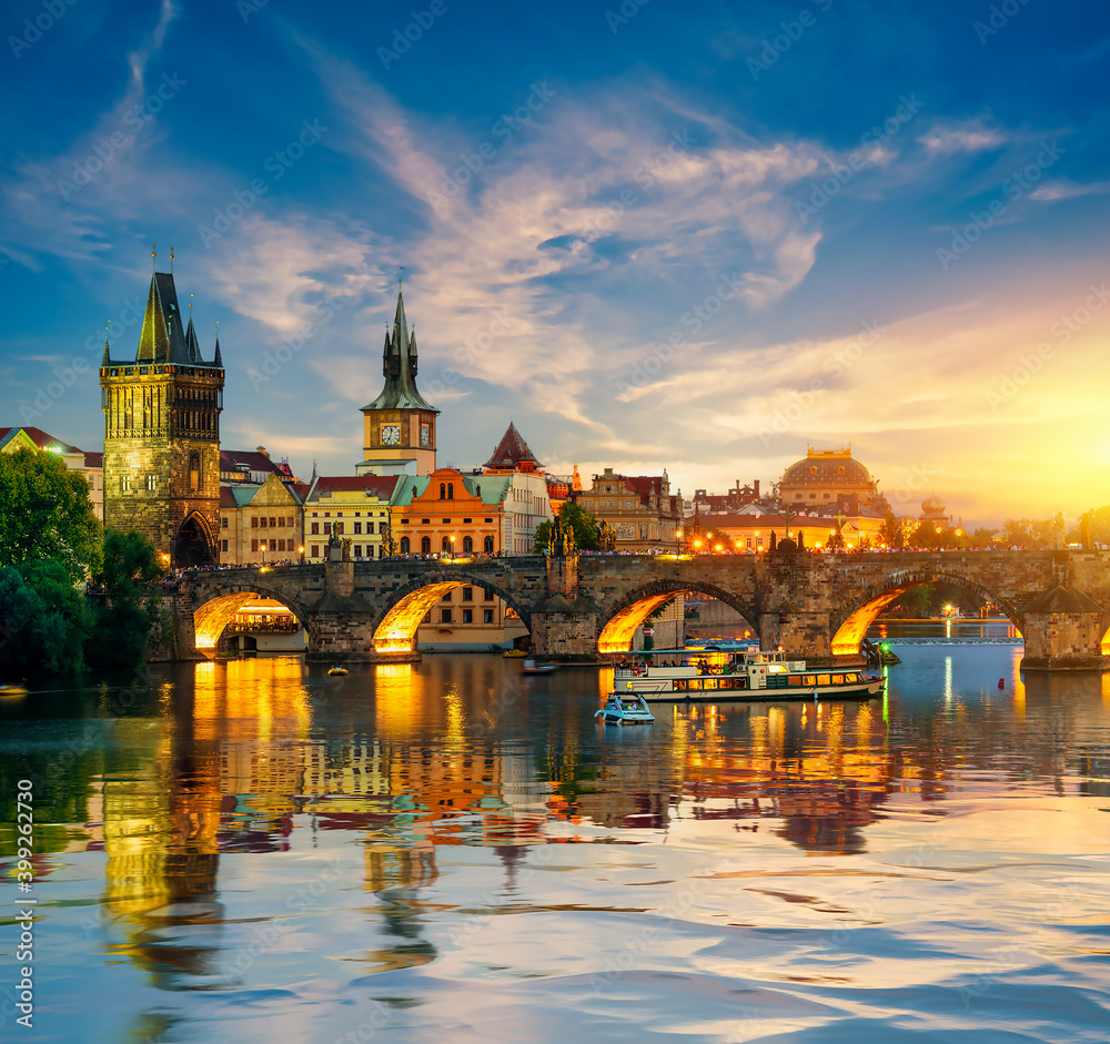 Charles bridge at dusk