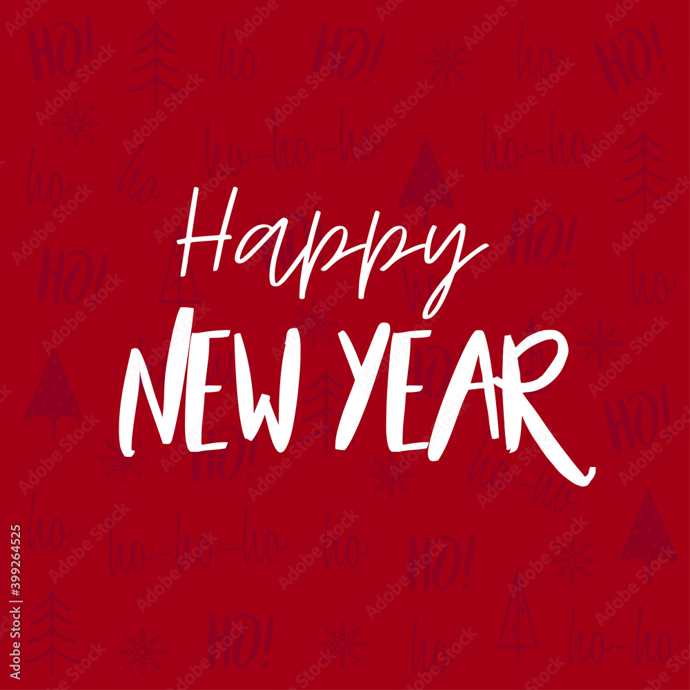 Happy New Year lettering poster