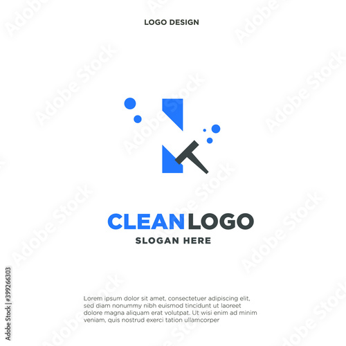 Letter I with windows cleaning logo