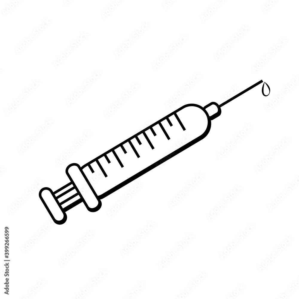 Syringe flat icon vector illustration.