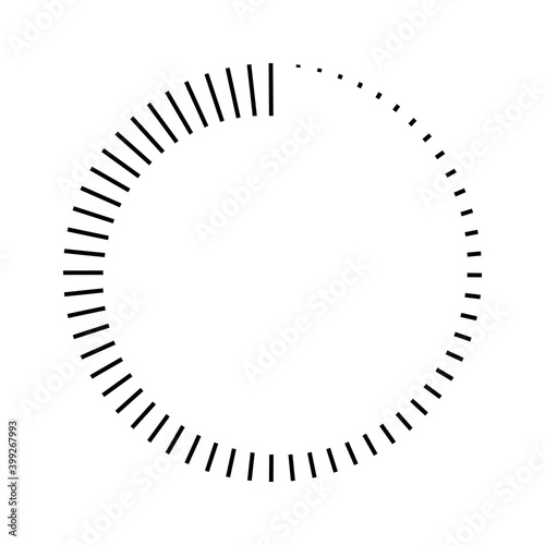 stripes around the circle logo countdown, vector circular icon with stripes around perimeter, time sign