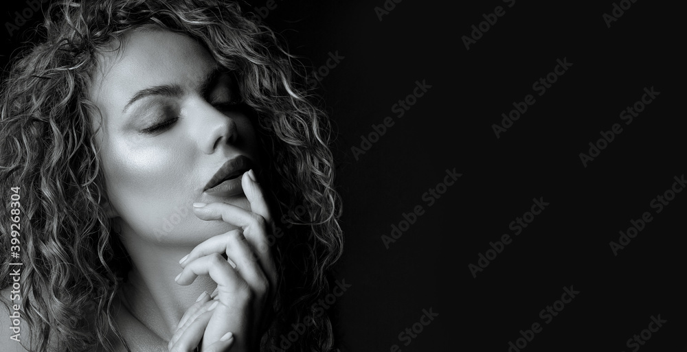 Monochrome studio portrait of an amazing model Monochrome studio portrait of an amazing model