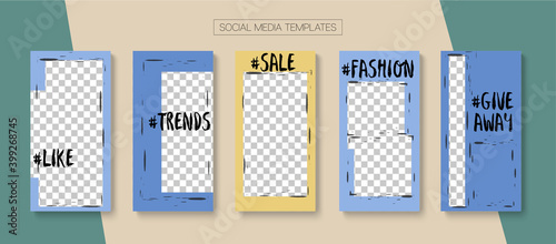 Social Stories Cool Vector Layout.