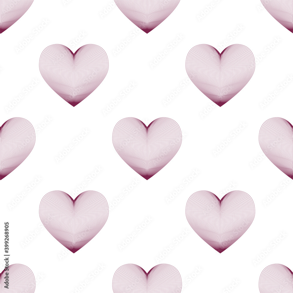 Vector seamless pattern linear heart of the zentagle. Valentine's Day. Love.