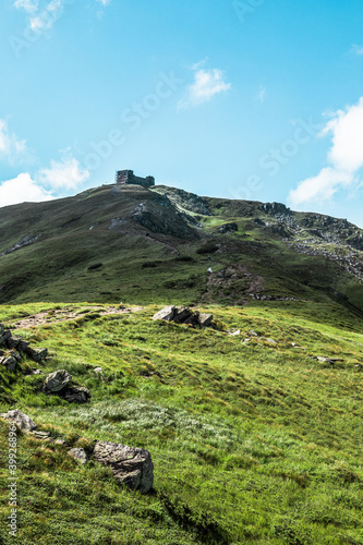 view of old observatory at carpathian mountain peak © phpetrunina14