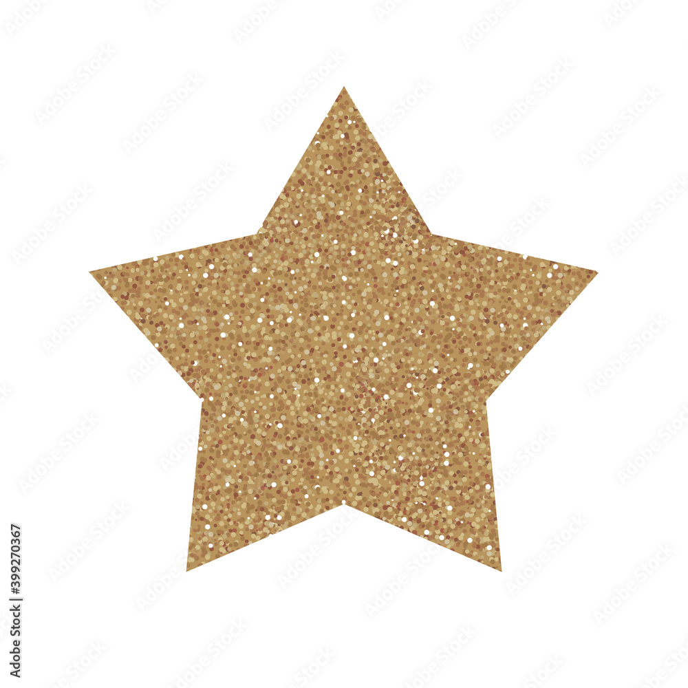 Gold glitter star. Vector illustration.