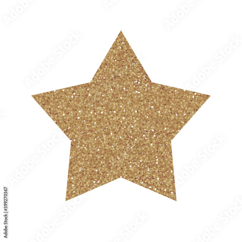 Gold glitter star. Vector illustration.