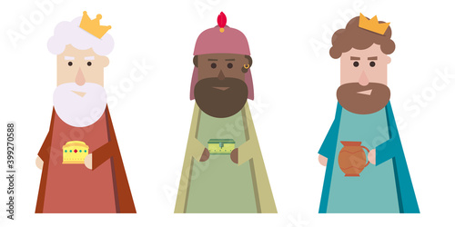 The three wisemen cartoons icon. Epiphany day holy night and christmas. Colorful design. Vector illustration