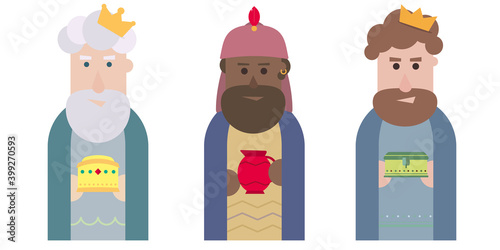 Tableau sur toile The three wisemen cartoons icon