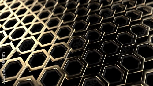 golden hexagonal honeycomb, carbon