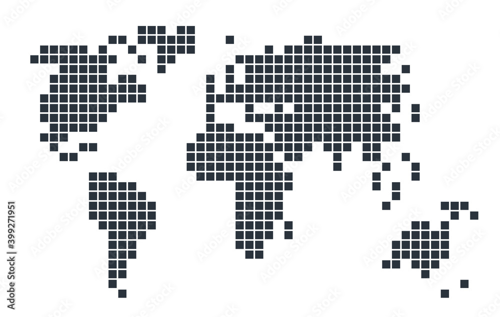 The pixel scheme of the globe map geography, dotted continents, The pixel scheme of the globe map geography, dotted continents,