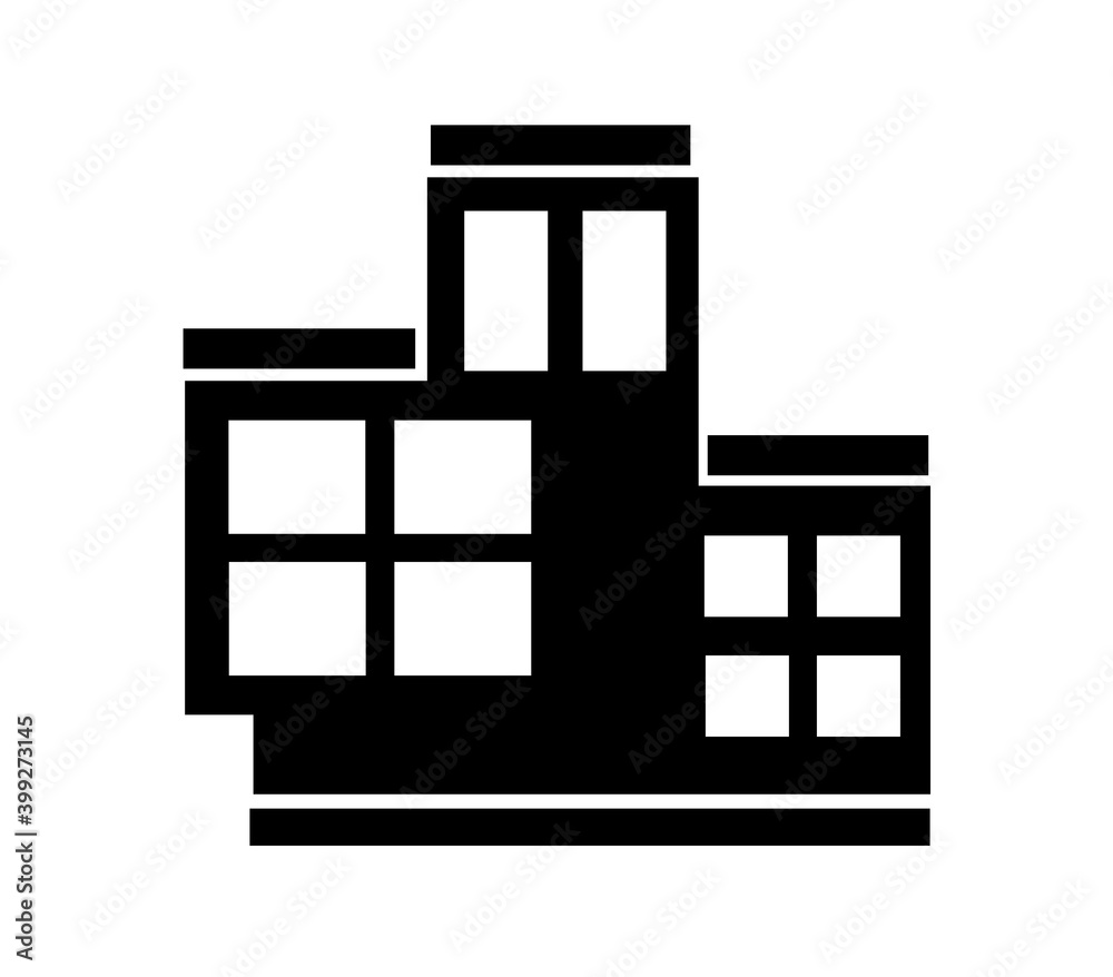 Icon of real estate commercial, residential and industrial black Icon of real estate commercial, residential and industrial black