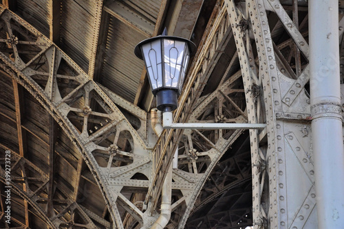 iron structures semicircular arches of metal antique iron lantern with glass photo