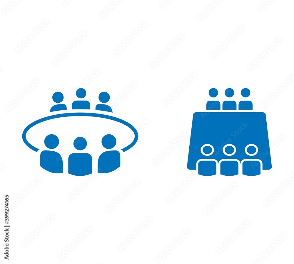 Group table Meeting or Conference Icon set. Business Activity Illustration As A Simple Vector Sign and Trendy Symbol for Design and Websites or Mobile Application. Group table Meeting or Conference Icon set. Business Activity Illustration As A Simple Vector Sign and Trendy Symbol for Design and Websites or Mobile Application.