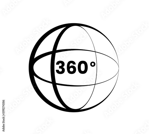 360° View Icon - Vector, Sign and Symbol for Design, Presentation, Website or Apps Elements.