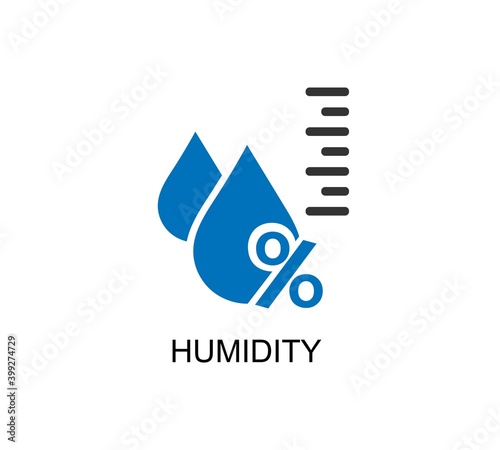 Humidity icon in flat style. Climate vector illustration on white isolated background. Temperature forecast business concept.