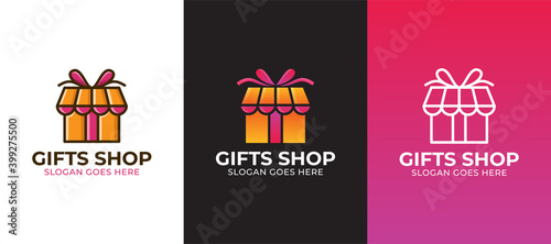 modern gifts shop logo with three variation