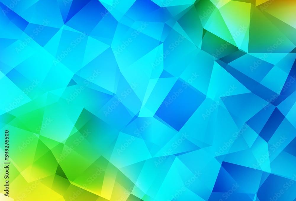 Obraz premium Light Blue, Green vector polygon abstract layout.