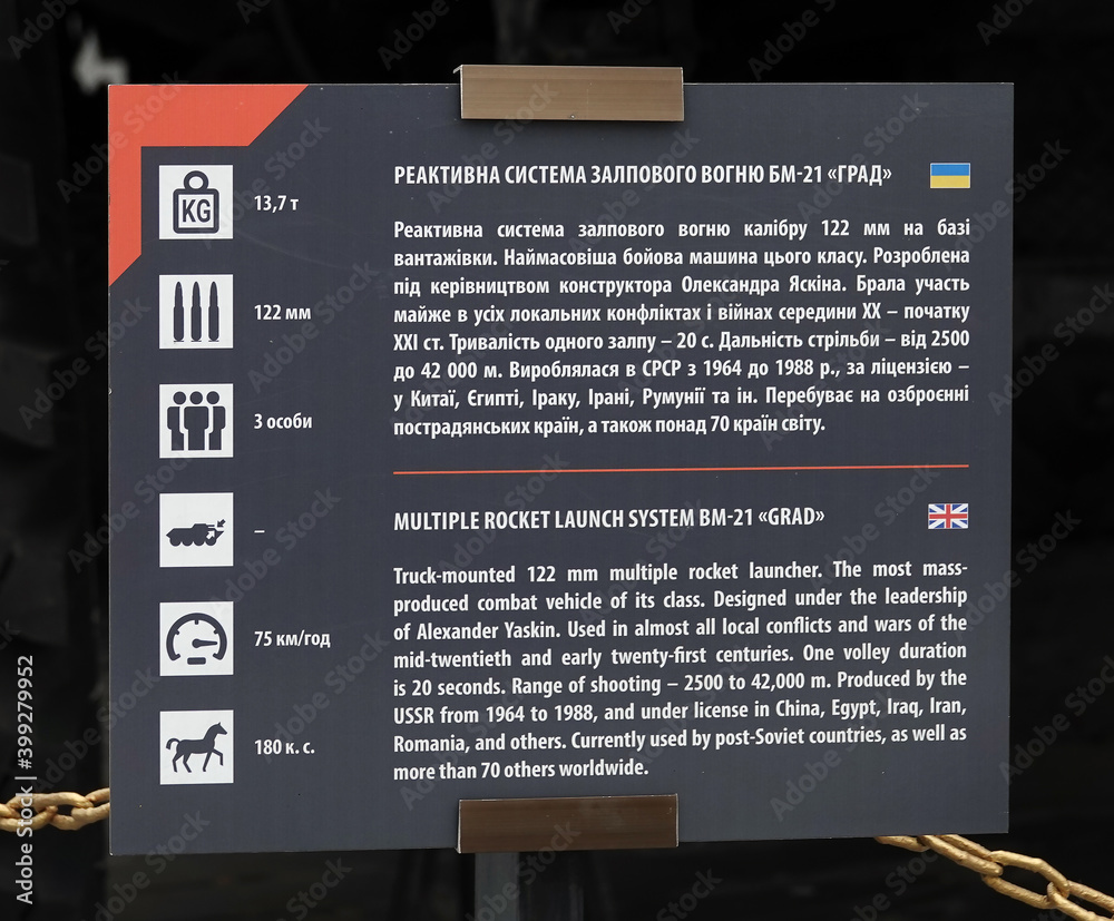 Obraz premium Multiple launch rocket system BM-21 