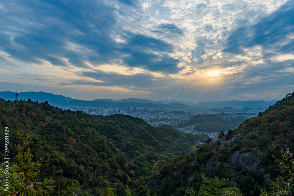 Fukuyama City seen from the top of the mountain. (Cloudy) Fukuyama City seen from the top of the mountain. (Cloudy)