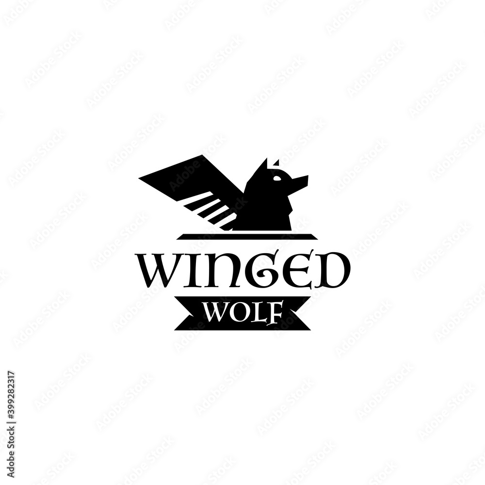 Winged Wolf Logo Animal Simple Winged Wolf Logo Animal Simple