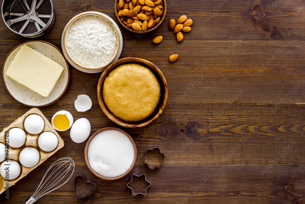 Homemade cookies pie or cake - ingredients for dough Homemade cookies pie or cake - ingredients for dough