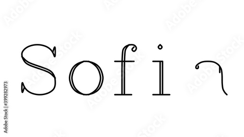 Sofia Animated Handwriting Text in Serif Fonts and Weights