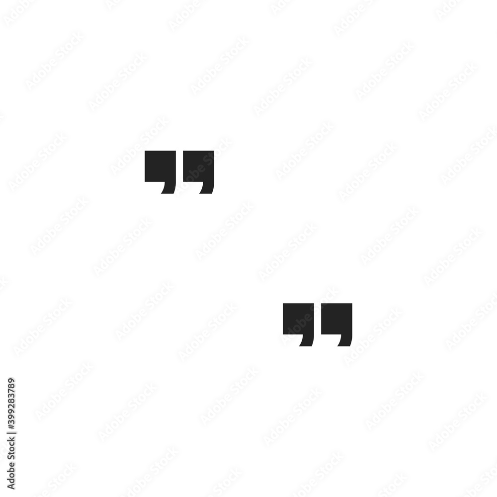 Quote marks bubble black color on white background stock vector illustration Quote marks bubble black color on white background stock vector illustration