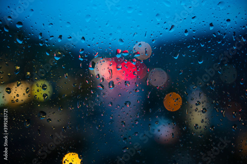 Fototapeta Naklejka Na Ścianę i Meble -  rainy days ,rain drops on the window surface