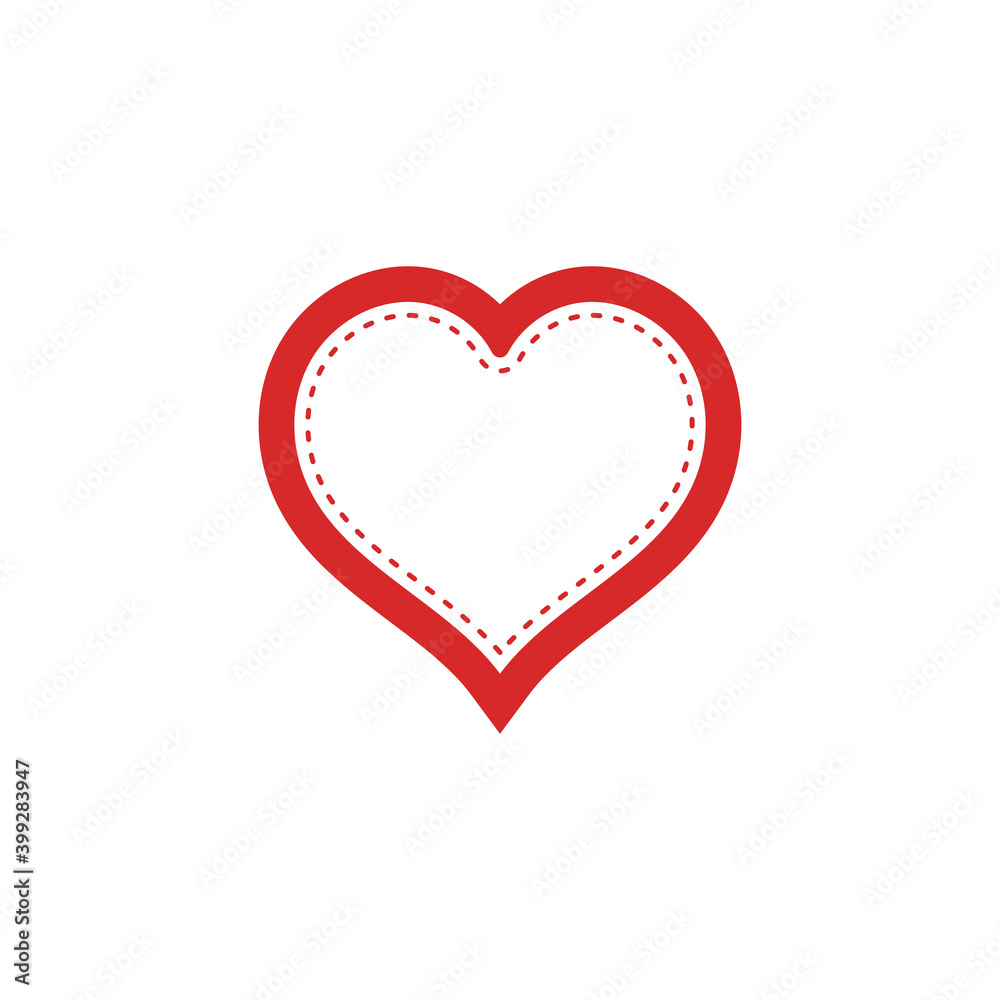 Heart Red Icon line Vector , Love Symbol Valentine s Day stock vector illustration on white background