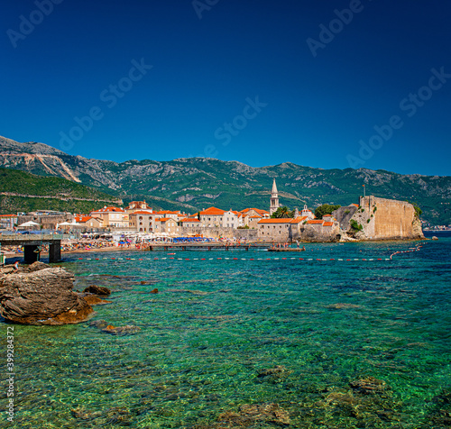 View on the old town of Budva, Montenegro.