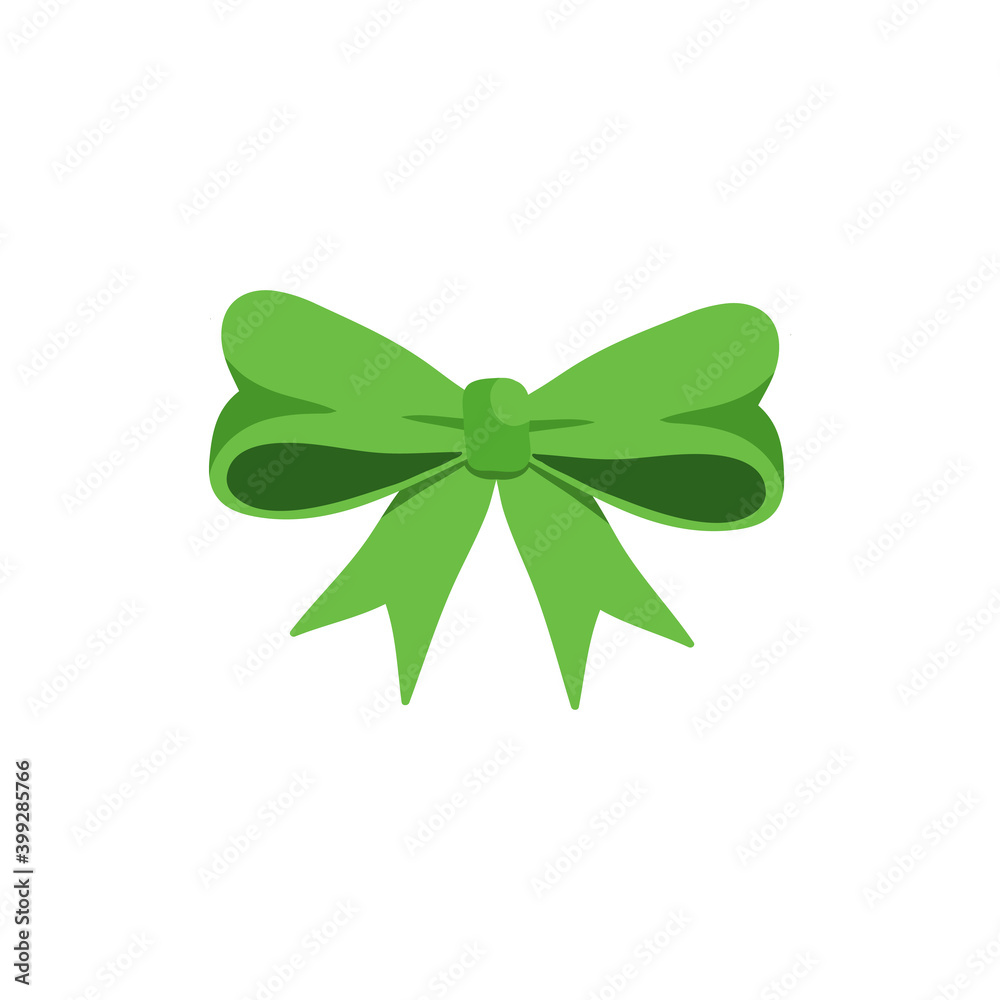 green isoated vector silky bow on on a white background stock vector illustration