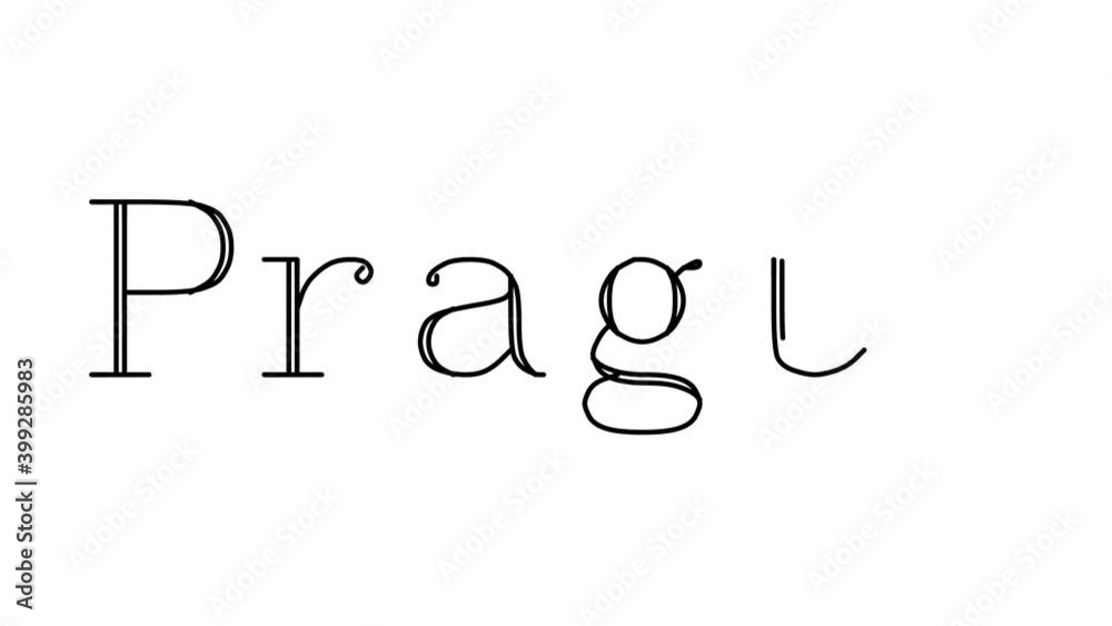Prague Animated Handwriting Text in Serif Fonts and Weights