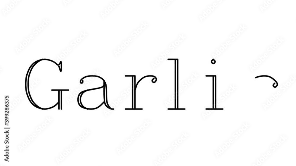 Garlic Animated Handwriting Text in Serif Fonts and Weights Garlic Animated Handwriting Text in Serif Fonts and Weights