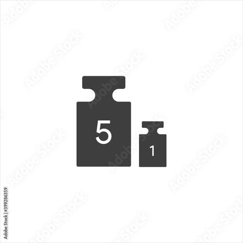 Vector calibration weights on a white background.