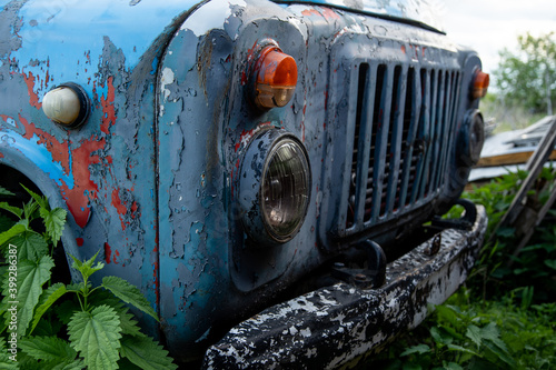 peeling body of an old car