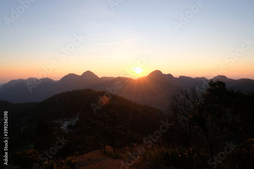 sunrise in the mountains