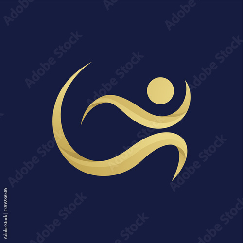 Luxury Abstract People Logo Design Template