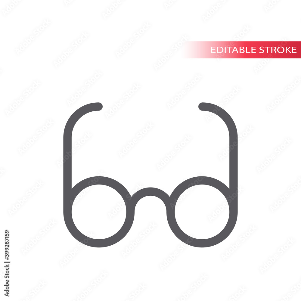 Glasses or spectacles line vector icon. Simple eyeglasses editable stroke symbol.