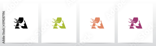 Woman Face With Wavy Hair Logo Design A