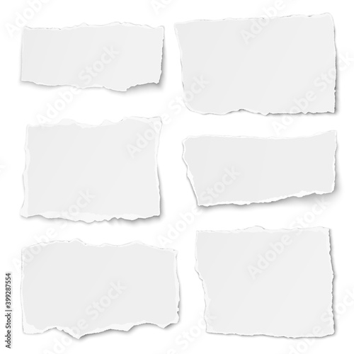 Set of paper different shapes tears isolated