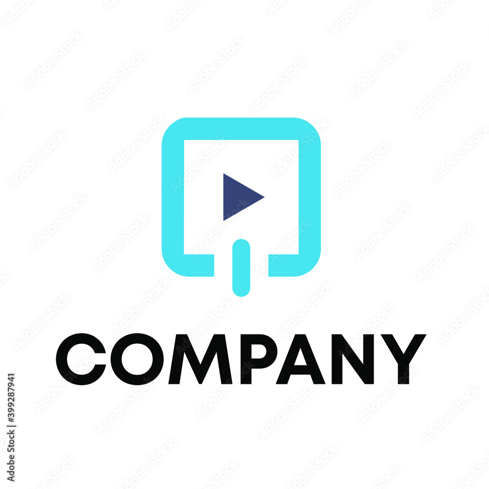 Q play button logo Q play button logo