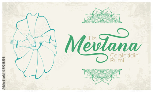 Mevlana Rumi Day, Whirling Dervish Sufi Religious Dance.