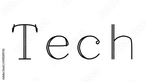 Tech Animated Handwriting Text in Serif Fonts and Weights photo