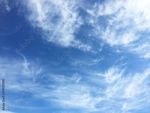 Blue Sky background with white Clouds.