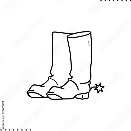 cowboy boots vector icon in outlines